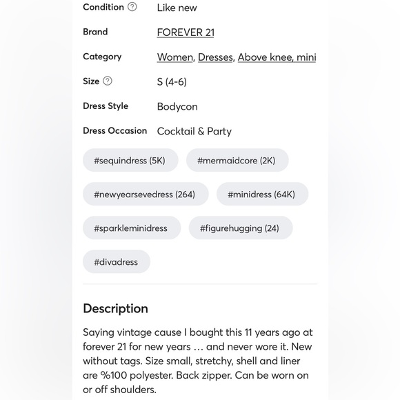 stretchy sequin mini dress in mint condition. - Picture 12 of 17